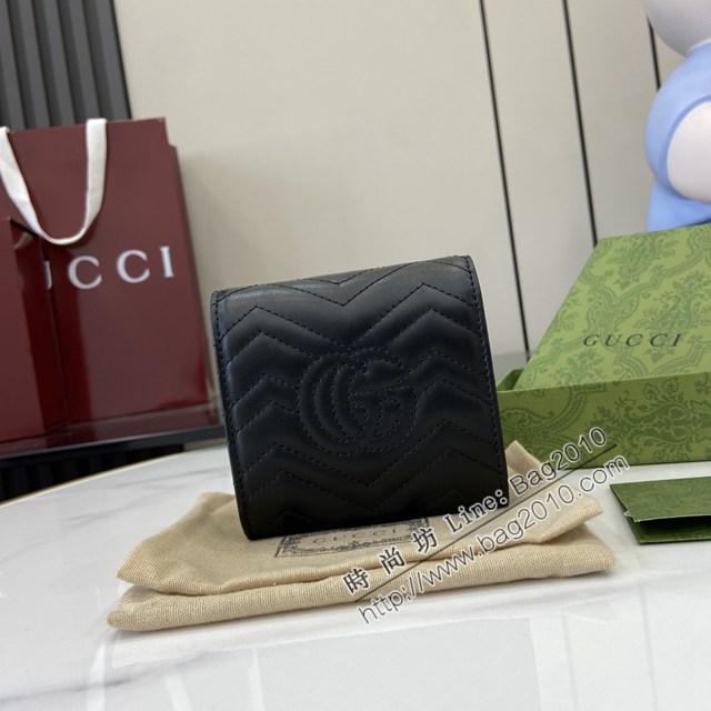 Gucci專櫃古馳最新款三折短錢包女士錢夾 jh2471型號：598629